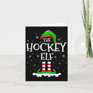 Womens hockey elf squad xmas family matching group card