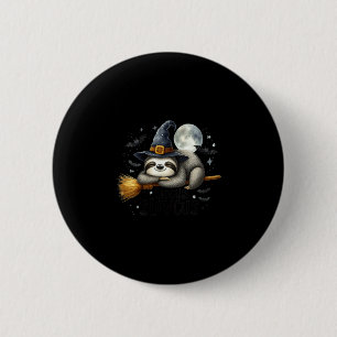 Women's hocus slowcus funny halloween sloth witch 6 cm round badge