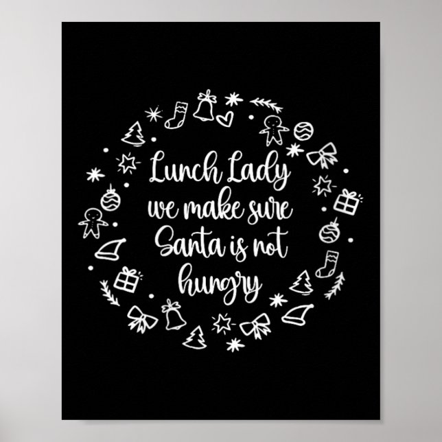 Womens Holiday Lunch Lady Xmas School Cafeteria Wo Poster (Front)