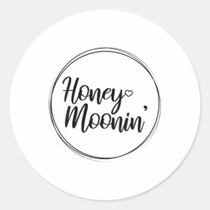 Womens Honeymoon Couple Wedding Honeymoonin Brides Classic Round Sticker
