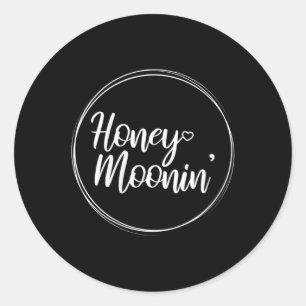 Womens Honeymoon Couple Wedding Honeymoonin Brides Classic Round Sticker