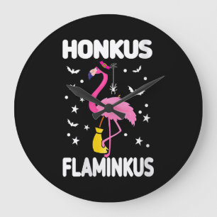 Womens Honkus Flaminkus Funny Gift for Halloween Large Clock