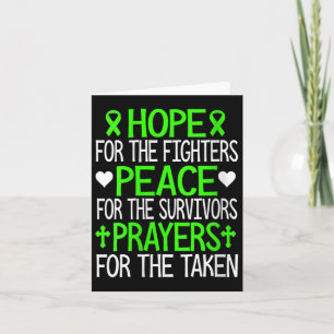 Womens Hope Peace And Prayers Green Ribbon Mental Card