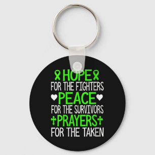 Womens Hope Peace And Prayers Green Ribbon Mental Key Ring