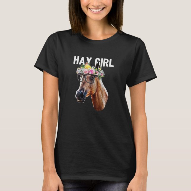Womens Horse Farmer Love Flower For Horse Owner Ha T-Shirt (Front)