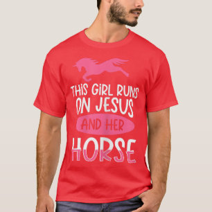 Womens Horse Riding Jesus Horseback Equstrian T-Shirt