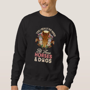Womens Horse Riding Owner Outfit Equestrian Dog Sweatshirt