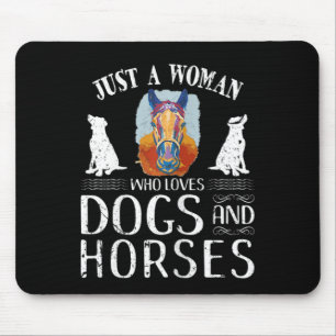 Womens Horseck Riding Cowgirl Love Dog Horse Mouse Pad
