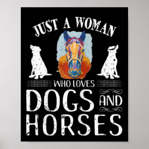 Womens Horseck Riding Cowgirl Love Dog Horse Poster