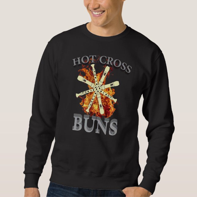 Womens Hot Cross Buns Pattern For Dad   Sweatshirt (Front)