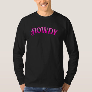 Womens Howdy Pink Vintag Rodeo Western Country Sou T-Shirt