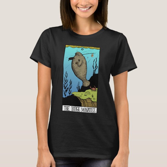 Women's Huge Manatee dark T-shirt (Front)
