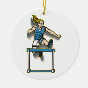 Women's Hurdles Ceramic Tree Decoration