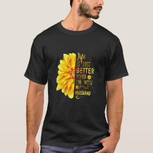 Womens Husband Present From Wife Love Spouse Sunfl T-Shirt