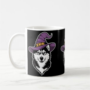 Womens Husky Witch Dog Halloween Coffee Mug