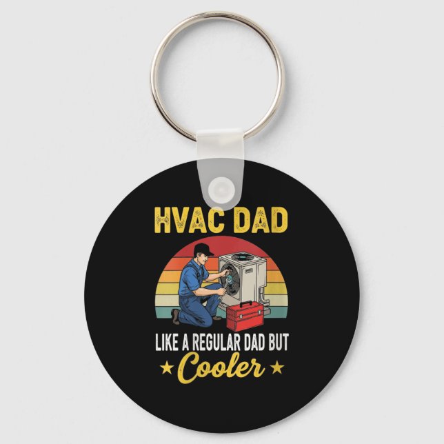 Womens Hvac Dad But Cooler Mens Funny Hvac Technic Key Ring (Front)