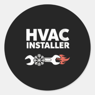 Womens Hvac Installer Funny Hvac Tech Technician F Classic Round Sticker