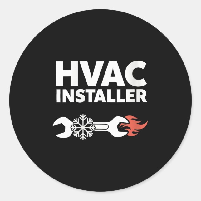 Womens Hvac Installer Funny Hvac Tech Technician F Classic Round Sticker (Front)