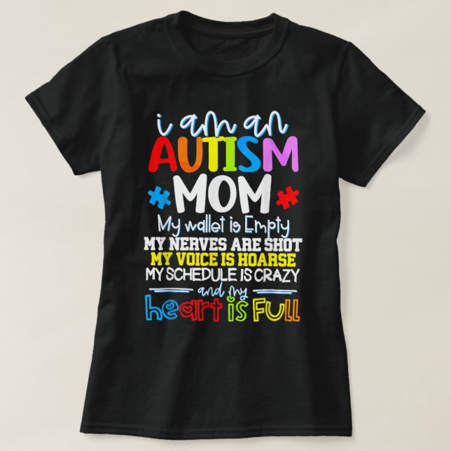 Womens I Am An Autism Mummy My Wallet Is Empty T S T-Shirt (Design Front)