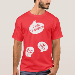 Womens I Am Hungry Me To Baby Bump Design Twins T-Shirt