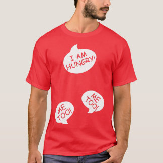 Womens I Am Hungry Me To  Baby Bump Design Twins   T-Shirt