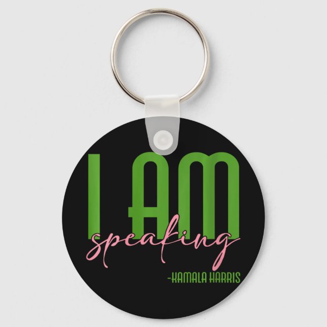 Womens I Am Speaking Kamala Harris  Key Ring (Front)