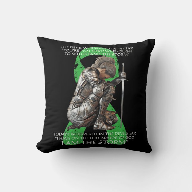 Womens I Am Storm Non Hodgkins Lymphoma Christian  Cushion (Front)