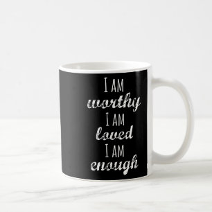 Women's I Am Worthy Motivational Christian Coffee Mug