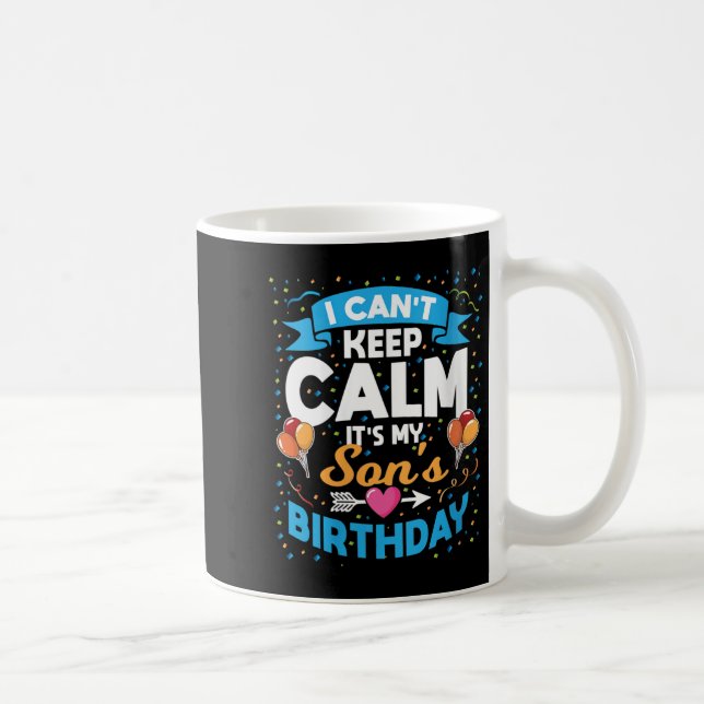 Womens I Can't Keep Calm It's My Son Birthday V-ne Coffee Mug (Right)