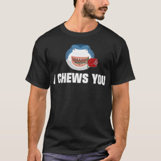Womens I Chews You Shark Adorable Gift VNeck  T-Shirt