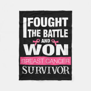 Womens I Found The Ttle And Won Breast Cancer Surv Fleece Blanket
