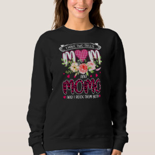 Womens I Have 2 Titles Mum & Momo Grandma Leopard  Sweatshirt