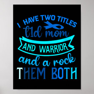 Womens I Have Two Titles T1d Mum And Worrior Rock Poster