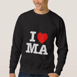 Womens I Heart Massachusetts (MA) Love V-Neck Sweatshirt