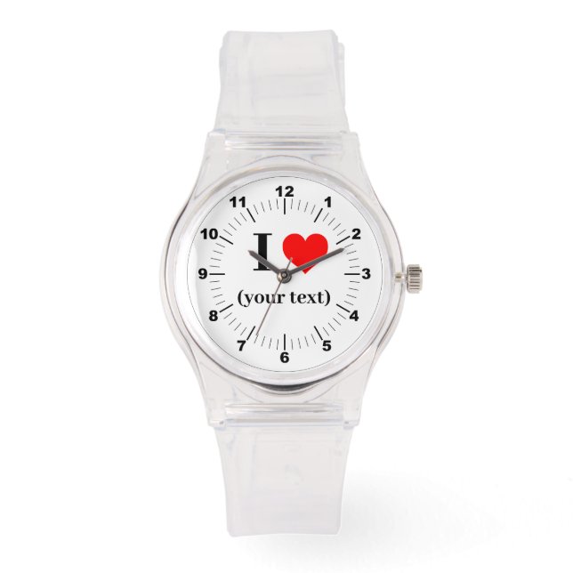 Women's I Heart Sporty Pink Silicon Watch (Front)