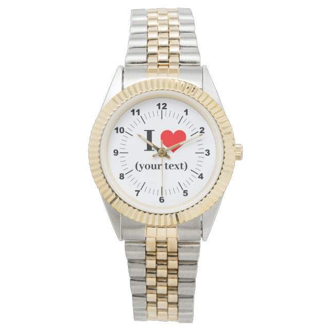Women's I Heart Two-Tone Bracelet Watch (Front)