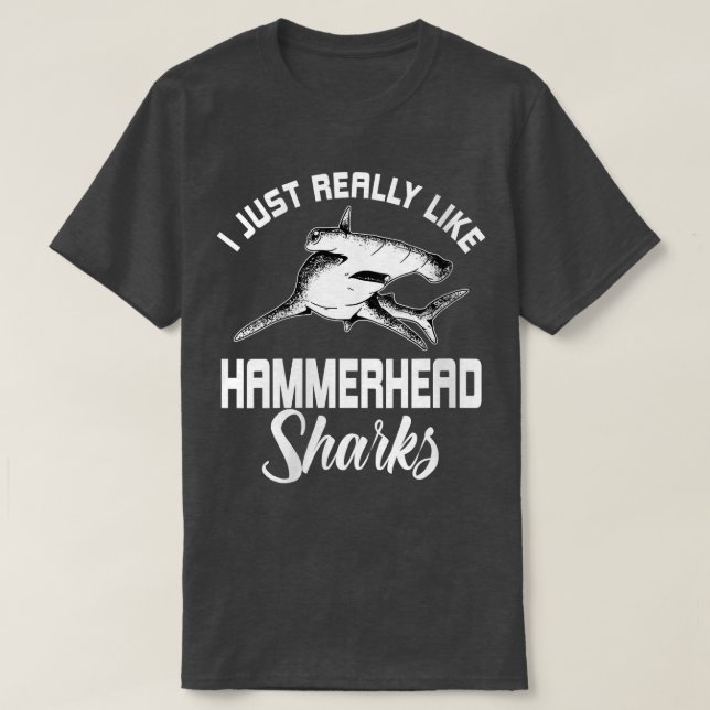 Womens I Just Really Like Hammerhead Sharks VNeck  T-Shirt (Design Front)