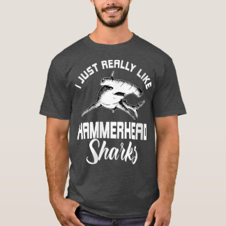 Womens I Just Really Like Hammerhead Sharks VNeck  T-Shirt