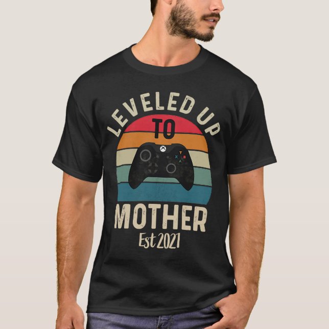 Womens I Levelled up to Mother Again  Promoted To  T-Shirt (Front)