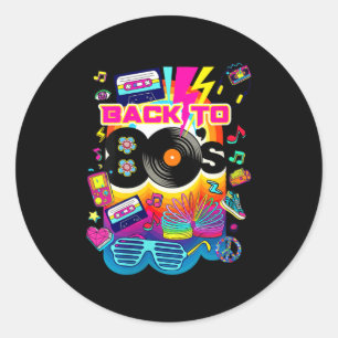 Women's I Love 80's, Colorful Back To 80's Fashion Classic Round Sticker