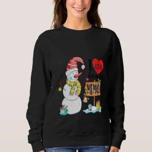 Womens I Love Being A Memaw Snowman Christmas Paja Sweatshirt