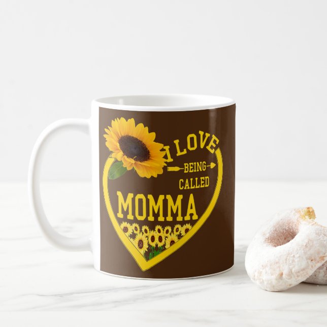 Womens I love being called Momma Mothers Day Coffee Mug (With Donut)