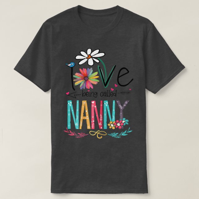 Womens I Love Being Called Nanny Sunflower Gifts  T-Shirt (Design Front)