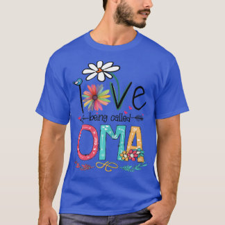 Womens I Love Being Called Oma Sunflower Mothers D T-Shirt