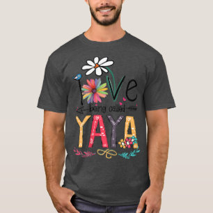 Womens I Love Being Called Yaya Sunflower Mothers  T-Shirt