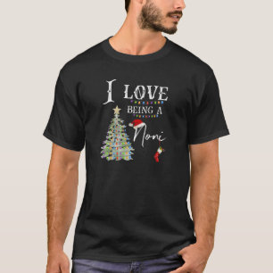 Womens I Love Being Noni Christmas Tree Santa Clau T-Shirt