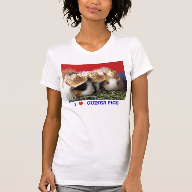 Womens I Love Guinea Pigs T Shirt (Front)