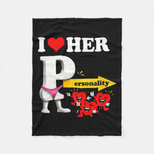 Women's I Love Her Ity Funny Valentine's Day Coupl Fleece Blanket
