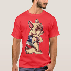 Womens I Love Mum Tattoo French Bulldog American T-Shirt