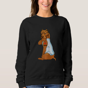 Womens I Love Mum Tattoo Pitbull Mum Dog  Women Sweatshirt